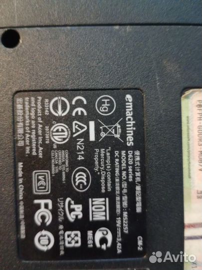 Ноутбук Emachine D620 нераб