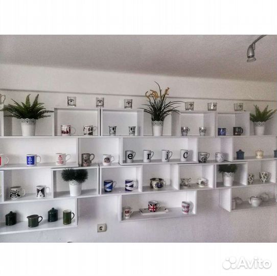 Полка книжная навесная белая