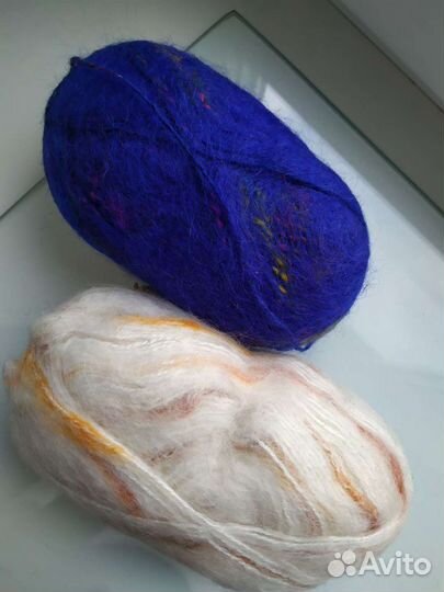 Пряжа Ангора и Мохер. Носки вязаные шерстяные
