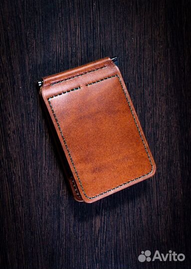 Зажим для купюр и карт из натуральной кожи