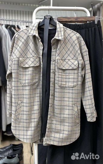 Рубашка в клетку,теплая