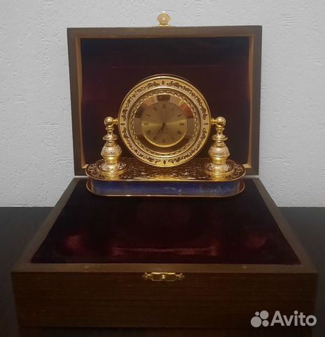 Часы каминные с лазуритом