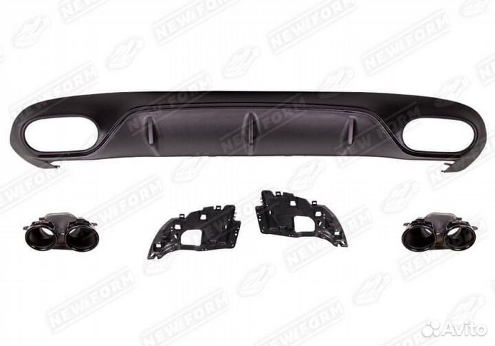 Диффузор с насадками 53 AMG Mercedes E Coupe 238