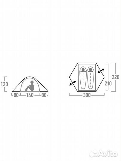 Палатка 2-местная Outventure Teslin 2