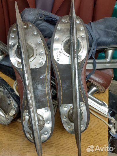 Коньки СССР на кожаных ботинках