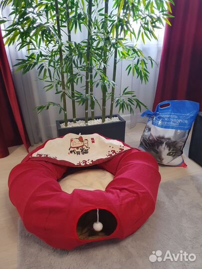 Лежанка для кота с тоннелями