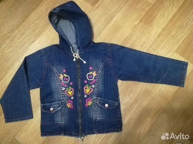 Куртка джинсовая с капюшоном для девочки