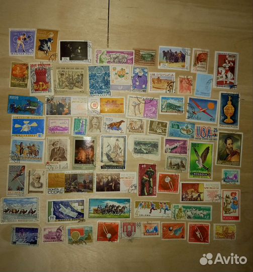 Марки разных стран 50-70 годы, 300 шт