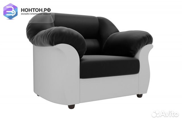 Кресло Карнелла экокожа черная / белая
