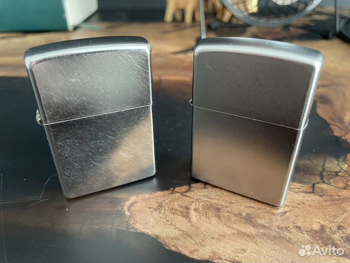 Две оригинальные зажигалки Zippo (хром,глянец/мат)