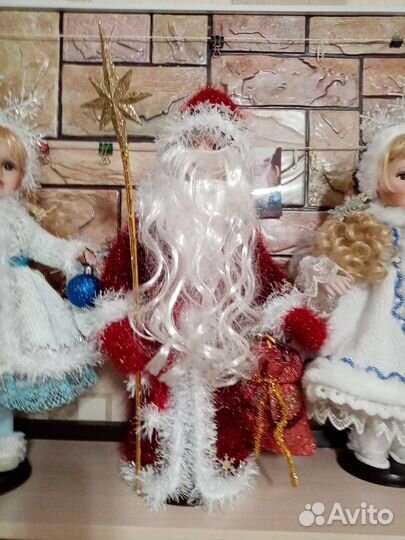 Дед мороз и снегурочка кукла керамическая (передел