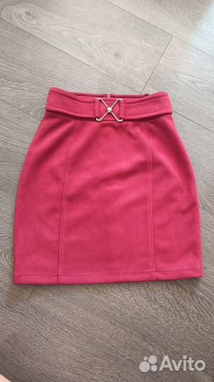 Юбка бордовая xs Shein 40 под замшу