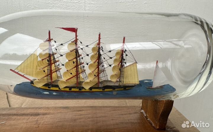 Корабль Парусник в Бутылке Море Винтаж Сувенир