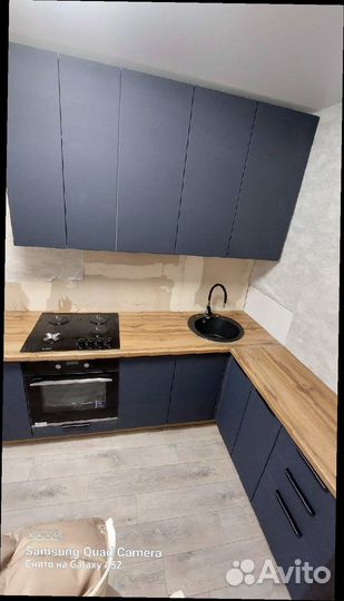 Кухня серая угловая модульная новая