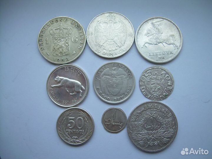 Монеты разных стран серебро