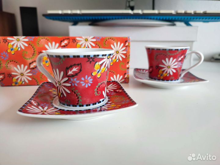 Кофейный набор Wood House из фарфора в коробке