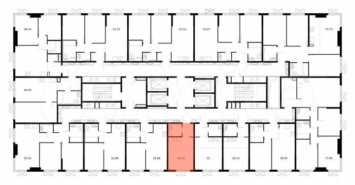 Квартира-студия, 20,1 м², 28/33 эт.