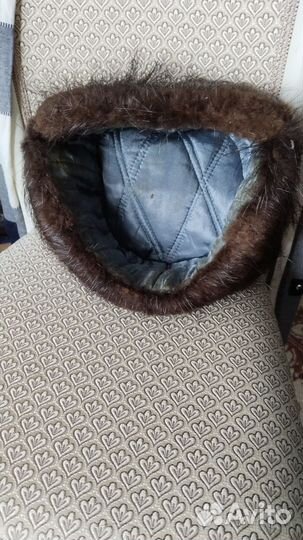 Мужская шапка ушанка нутрия и цыгейка 56,57 бу