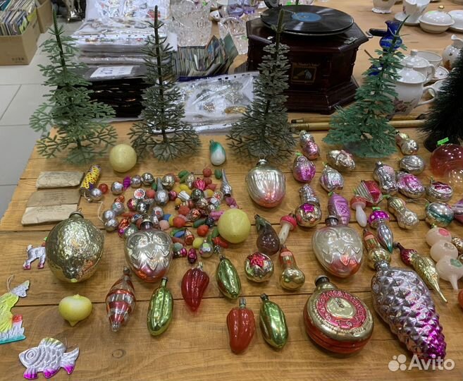 Советские елочные украшения, маски, гирлянды