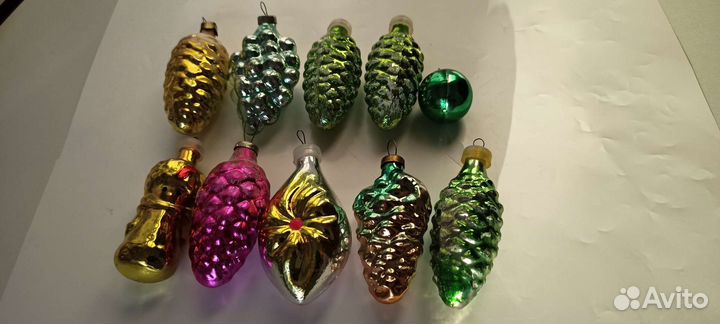 Новогодние украшения ссср.Стекло