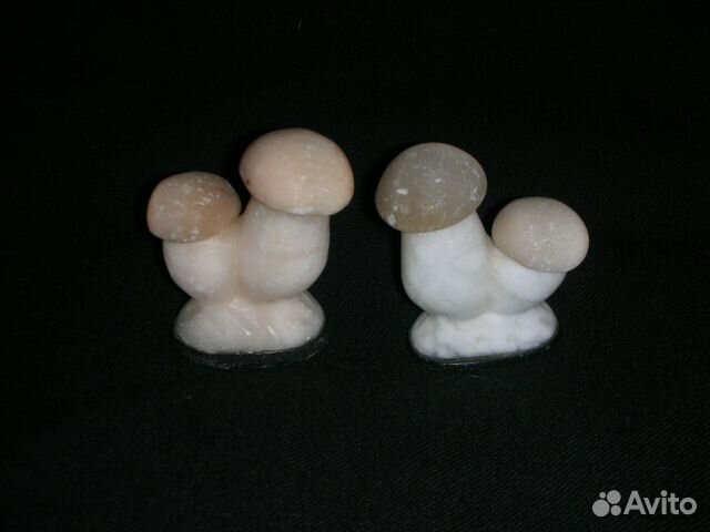 Статуэтки парные Грибы, мрамор, селенит, СССР