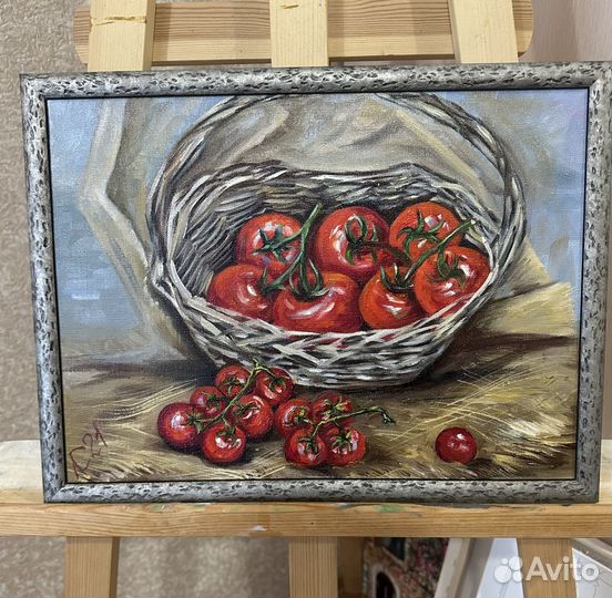 Картина для интерьера «Натюрморт с помидорами»