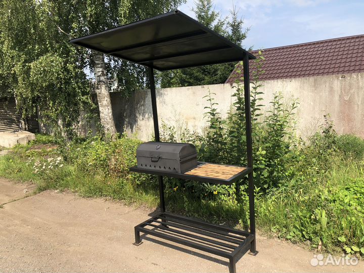 Мангал Лофт с крышей