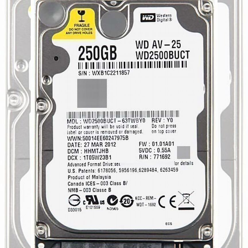 [WD2500BUCT] Жесткий Диск Western Digital 250gb Sata Wd2500buct