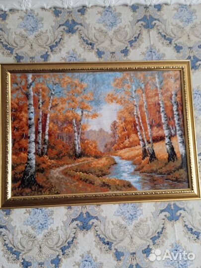 Картина вышитая крестом ручная работа