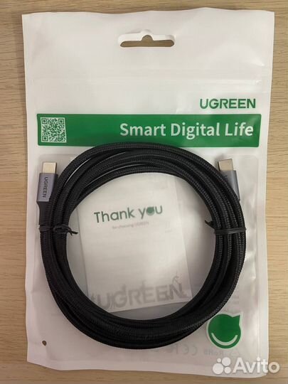 Кабель ugreen USB-C - USB-C PD 100 Вт, 2м (60206)