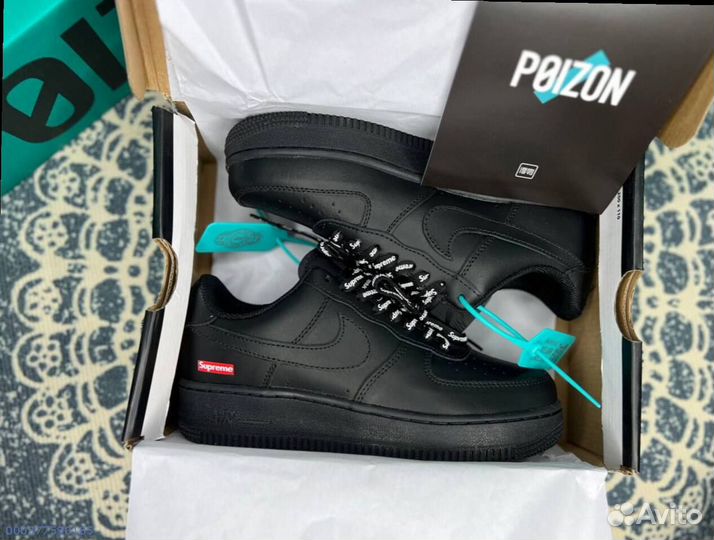 Кроссовки nike air force 1 supreme оригинал Poizon