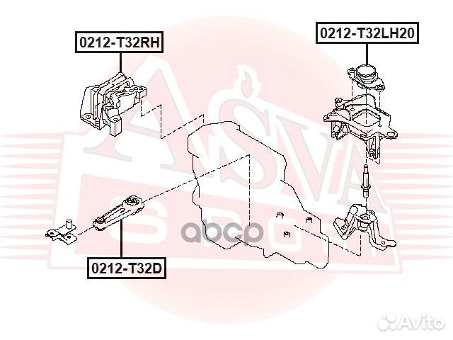 Опора двигателя правая зад прав 0212T32RH asva