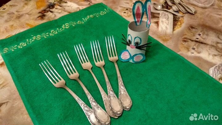 Мельхиоровые вилки СССР 5 шт