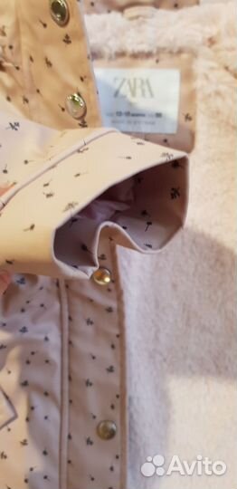Утепленный дождевик zara, рост 86