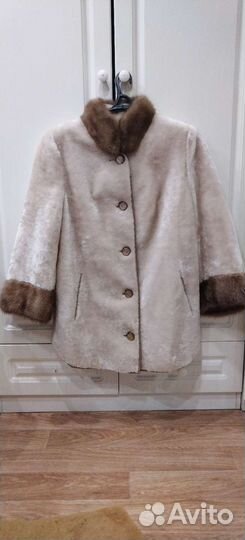 Полушубок стриженный мутон с норкой