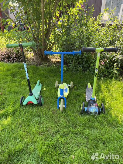 3 самоката трехколесных moby kids razor