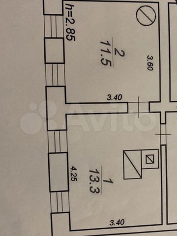 1-к. квартира, 24,8 м², 1/2 эт.