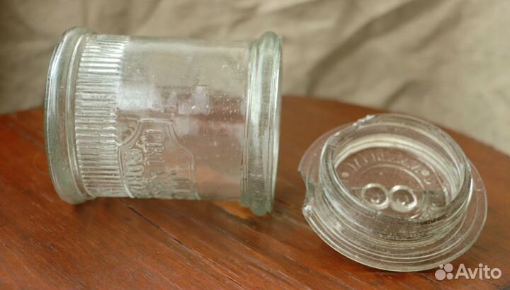 Антикварная банка стекло, 19 век, dente bordeaux