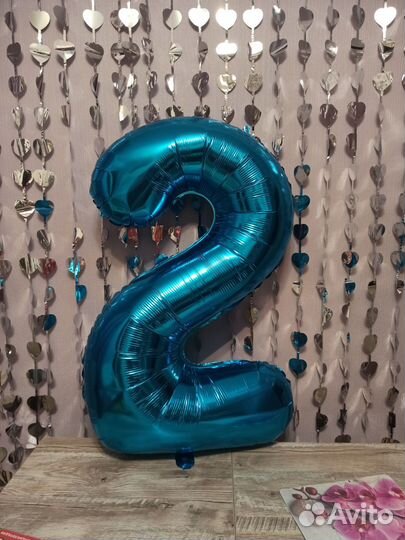 Цифра 2 шар фольгированный