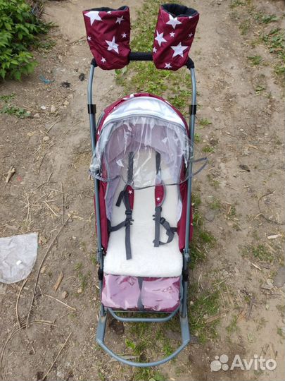 Детские зимние санки коляска