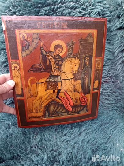 Икона старинная Георгий Победоносец