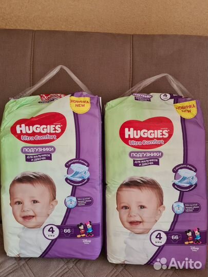 Подгузники huggies 4 ultra comfort 66 шт