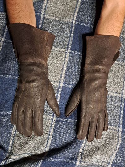 Перчатки кожаные утеплённые