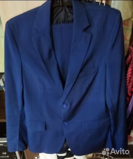 Богатый,синий школьный костюм подростковый 14-15л