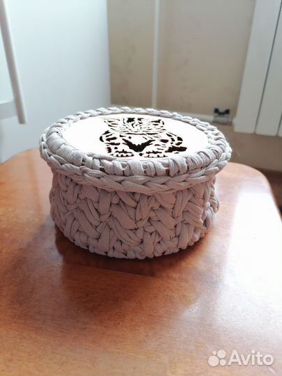 Шкатулка вязаная, коробочка для мелочей