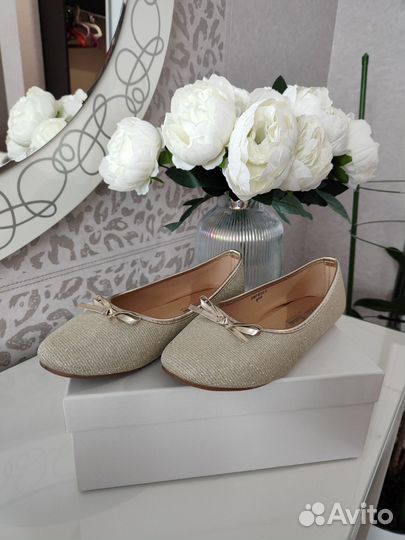 Балетки золотые, размер 36