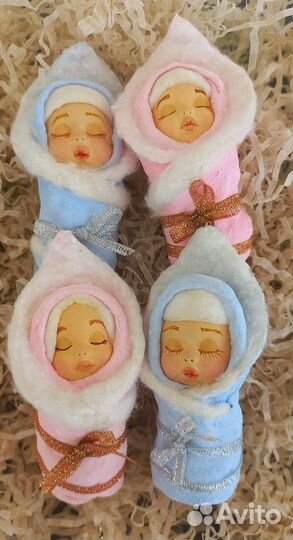 Ватные елочные игрушки