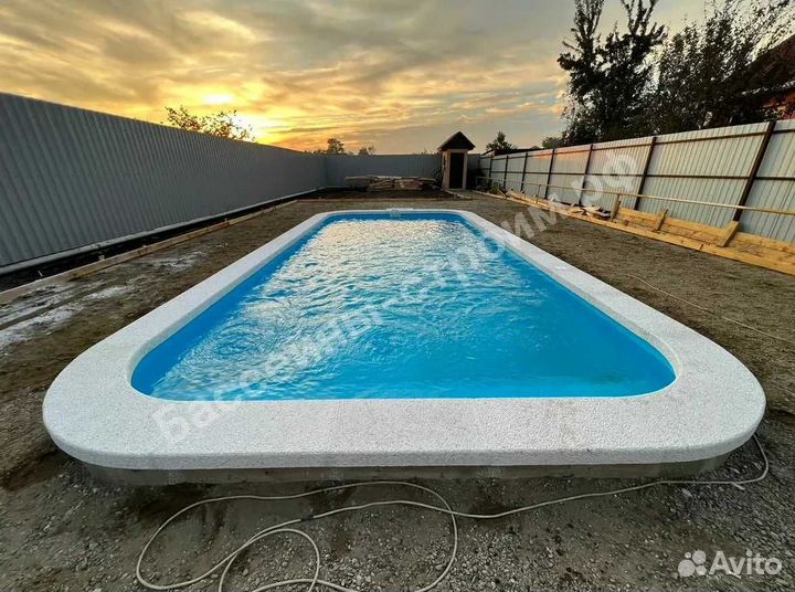 Бассейн 8х3,5х1,5 от производителя,ступени Прямые
