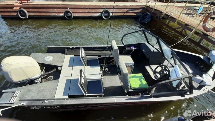 Салют 480 NEO fish PRO +honda 90+ прицеп мзса