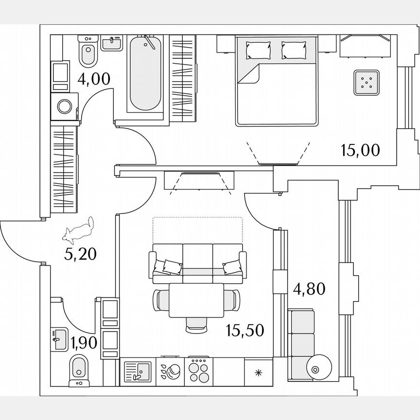 1-к. квартира, 44 м², 10/13 эт.